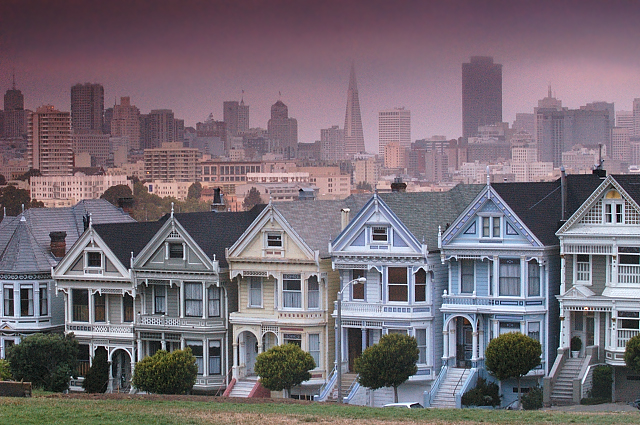 painted ladies, alamo square park